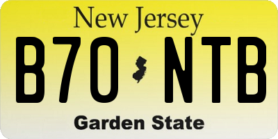 NJ license plate B70NTB