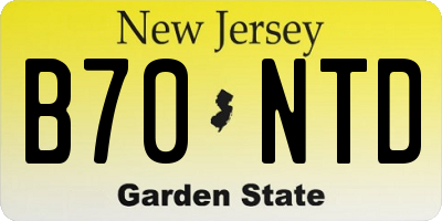NJ license plate B70NTD