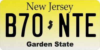 NJ license plate B70NTE