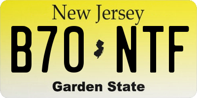 NJ license plate B70NTF