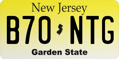 NJ license plate B70NTG