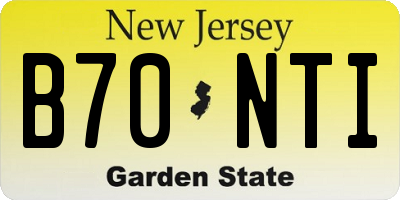 NJ license plate B70NTI