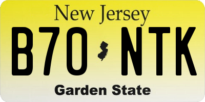 NJ license plate B70NTK