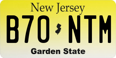 NJ license plate B70NTM