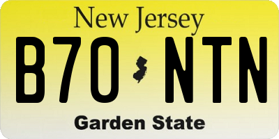 NJ license plate B70NTN