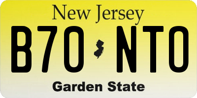 NJ license plate B70NTO