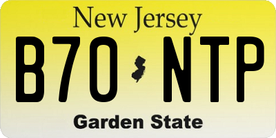 NJ license plate B70NTP