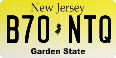NJ license plate B70NTQ