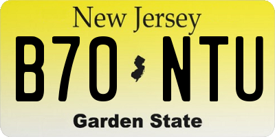 NJ license plate B70NTU