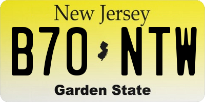 NJ license plate B70NTW