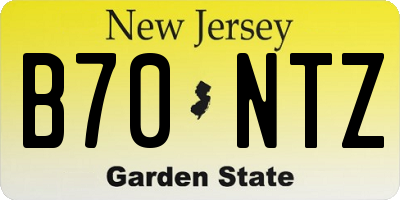 NJ license plate B70NTZ