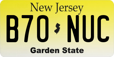 NJ license plate B70NUC