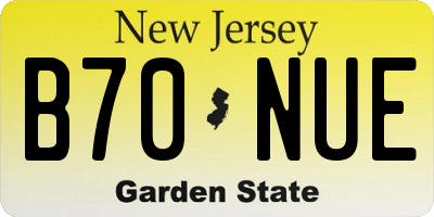 NJ license plate B70NUE