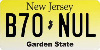 NJ license plate B70NUL