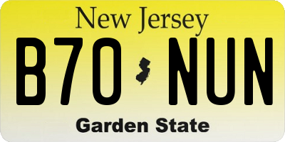 NJ license plate B70NUN