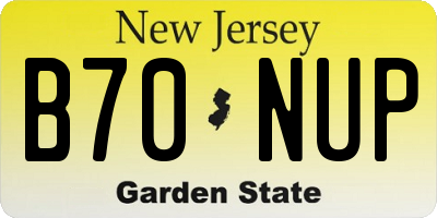NJ license plate B70NUP