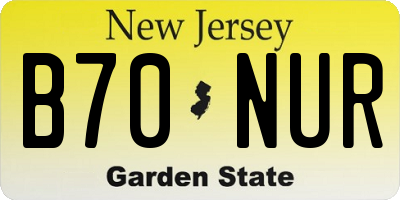NJ license plate B70NUR