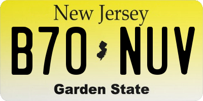 NJ license plate B70NUV
