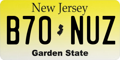 NJ license plate B70NUZ