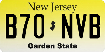 NJ license plate B70NVB