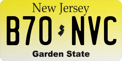 NJ license plate B70NVC