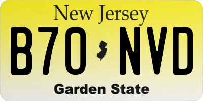 NJ license plate B70NVD