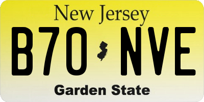 NJ license plate B70NVE