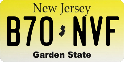 NJ license plate B70NVF