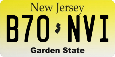 NJ license plate B70NVI