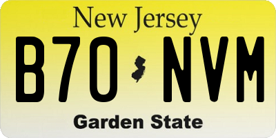 NJ license plate B70NVM