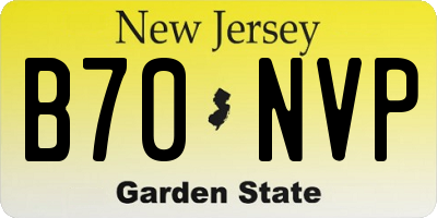 NJ license plate B70NVP