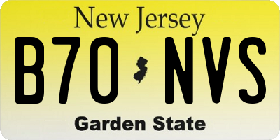 NJ license plate B70NVS