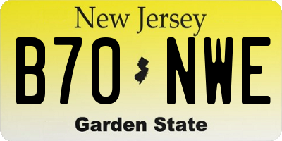 NJ license plate B70NWE