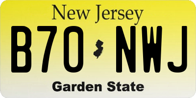 NJ license plate B70NWJ
