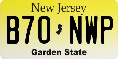 NJ license plate B70NWP