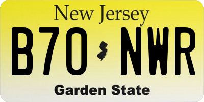 NJ license plate B70NWR