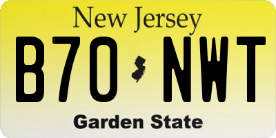 NJ license plate B70NWT