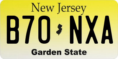 NJ license plate B70NXA