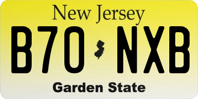 NJ license plate B70NXB