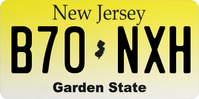 NJ license plate B70NXH