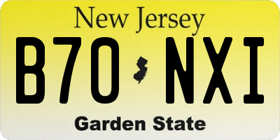 NJ license plate B70NXI