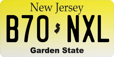 NJ license plate B70NXL