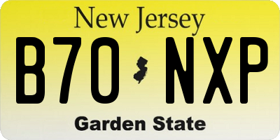 NJ license plate B70NXP