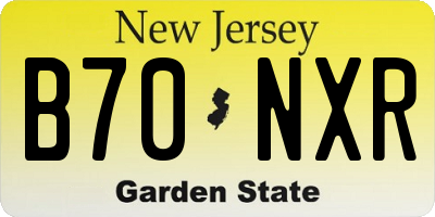 NJ license plate B70NXR