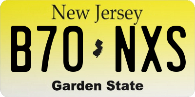NJ license plate B70NXS