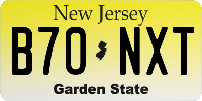 NJ license plate B70NXT
