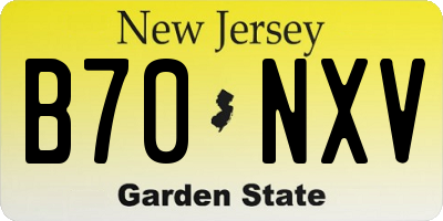 NJ license plate B70NXV