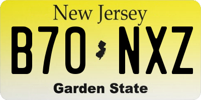 NJ license plate B70NXZ