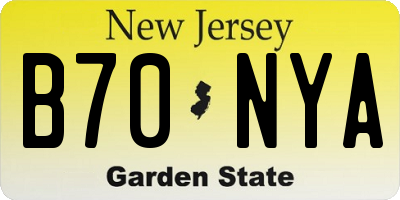 NJ license plate B70NYA