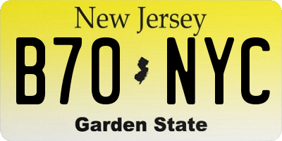 NJ license plate B70NYC